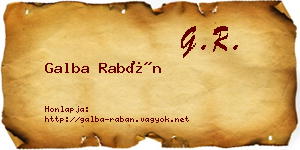 Galba Rabán névjegykártya